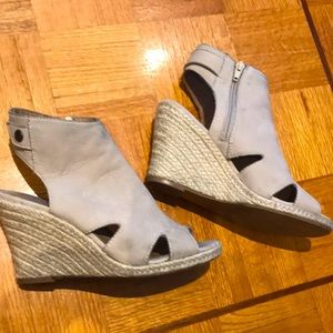 Beautiful suede wedge shoes